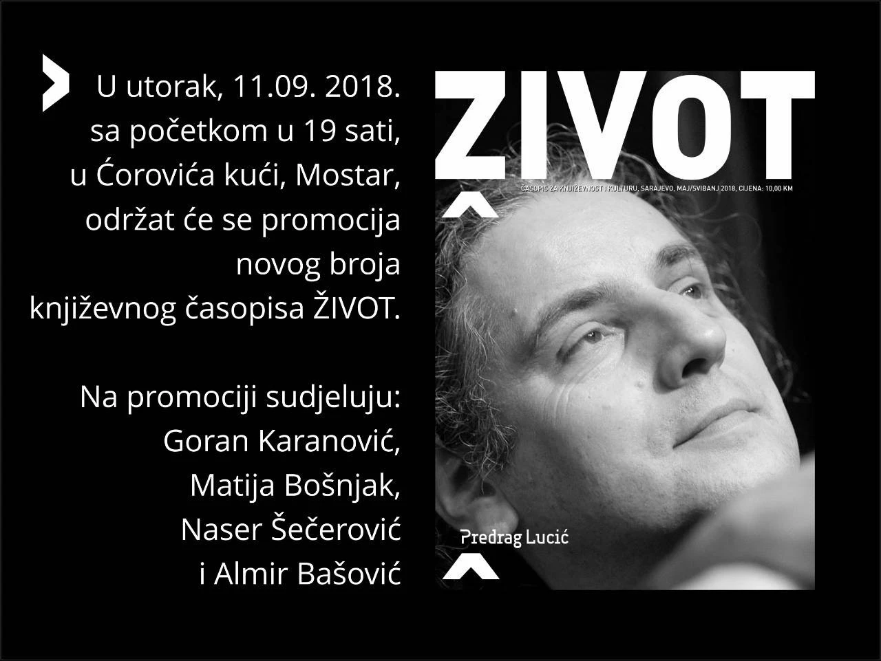 Promocija novog broja književnog časopisa 'Život'