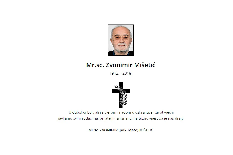 Preminuo profesor Zvonimir Mišetić