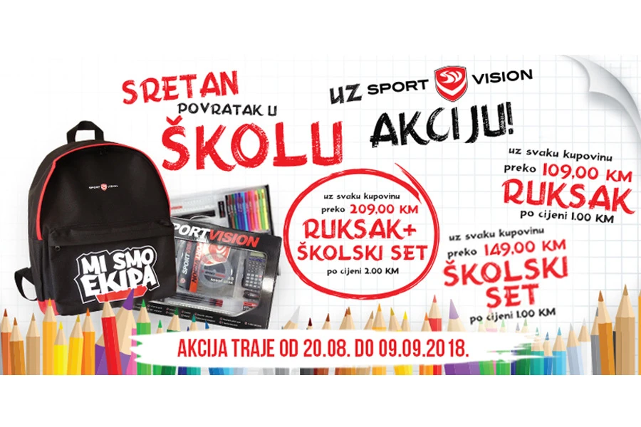 Sport Vision školarce za školu sprema