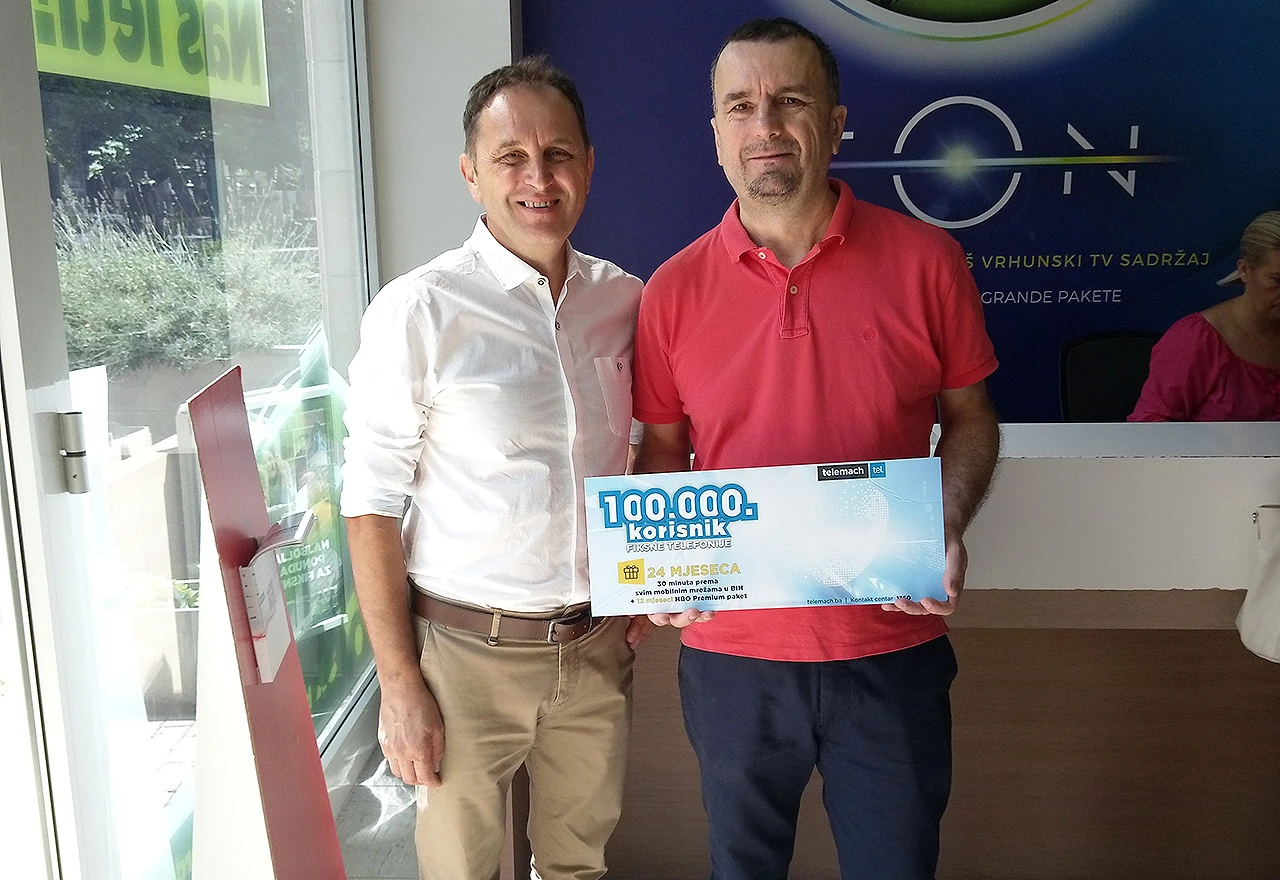 Telemach nagradio: Mostarac 100.000 korisnik fiksne telefonije