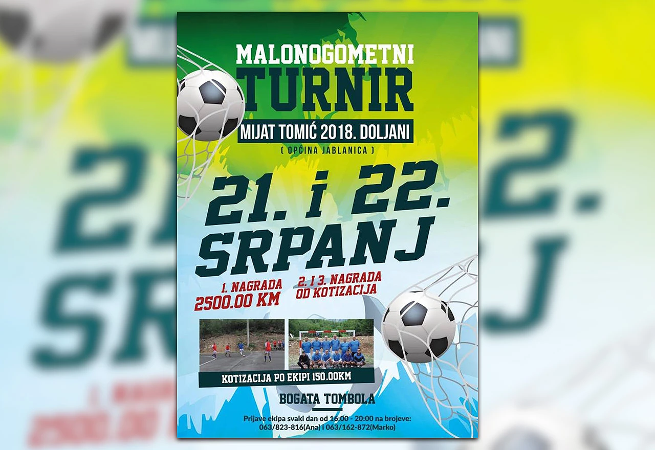 Prijave za malonogometni turnir u tijeku: Prvo mjesto 2.500 KM