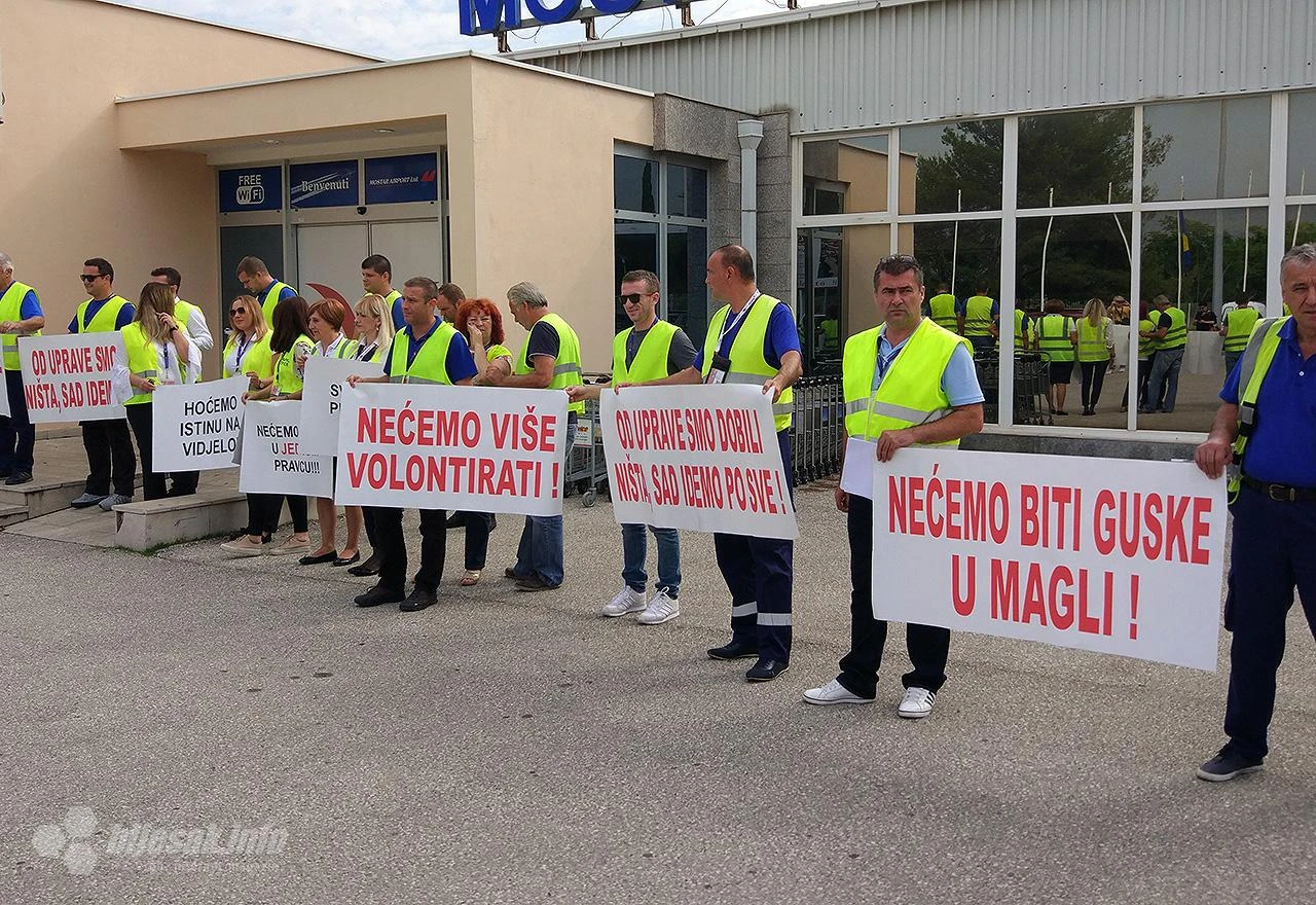 Radnici Zračne luke Mostar: Idemo u generalni štrajk, voda nam je došla do grla