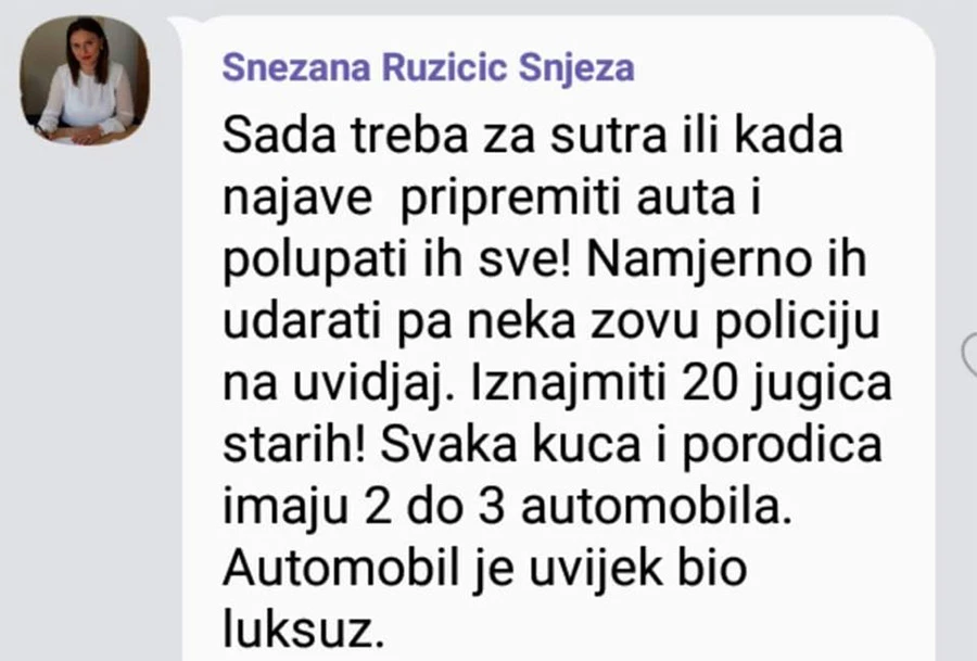 Načelnica pozvala na razbijanje automobila