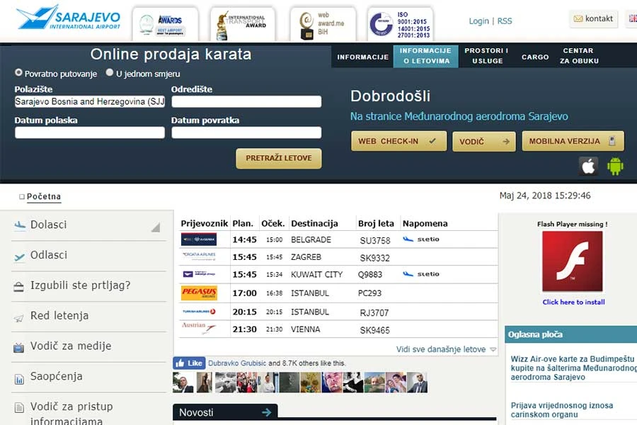 Međunarodni aerodrom Sarajevo prvi u regiji uveo online prodaju karata
