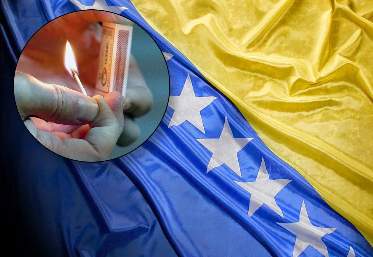 Pokušali zapaliti zastavu BiH u Mostaru