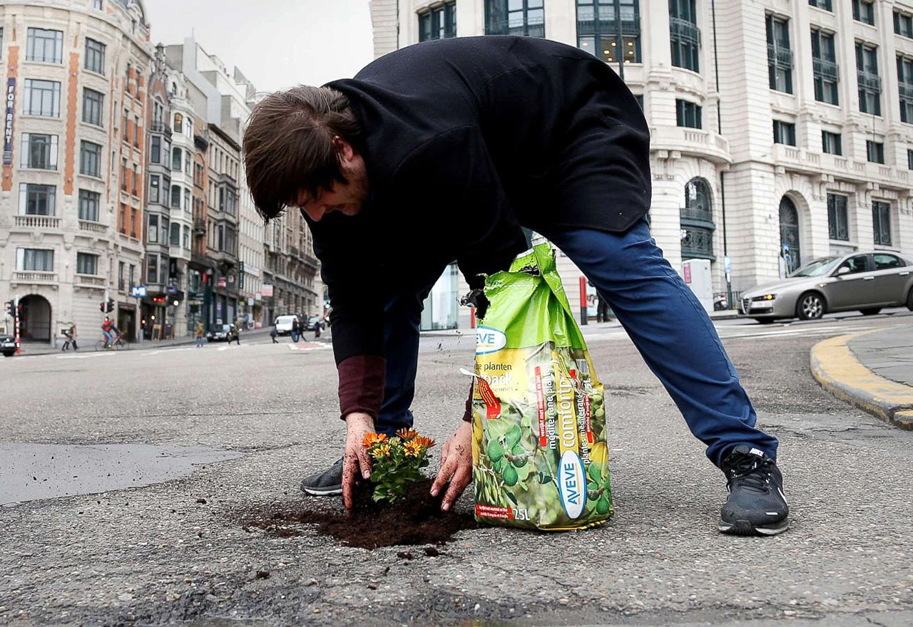 Rupe na cestama krpi cvijećem