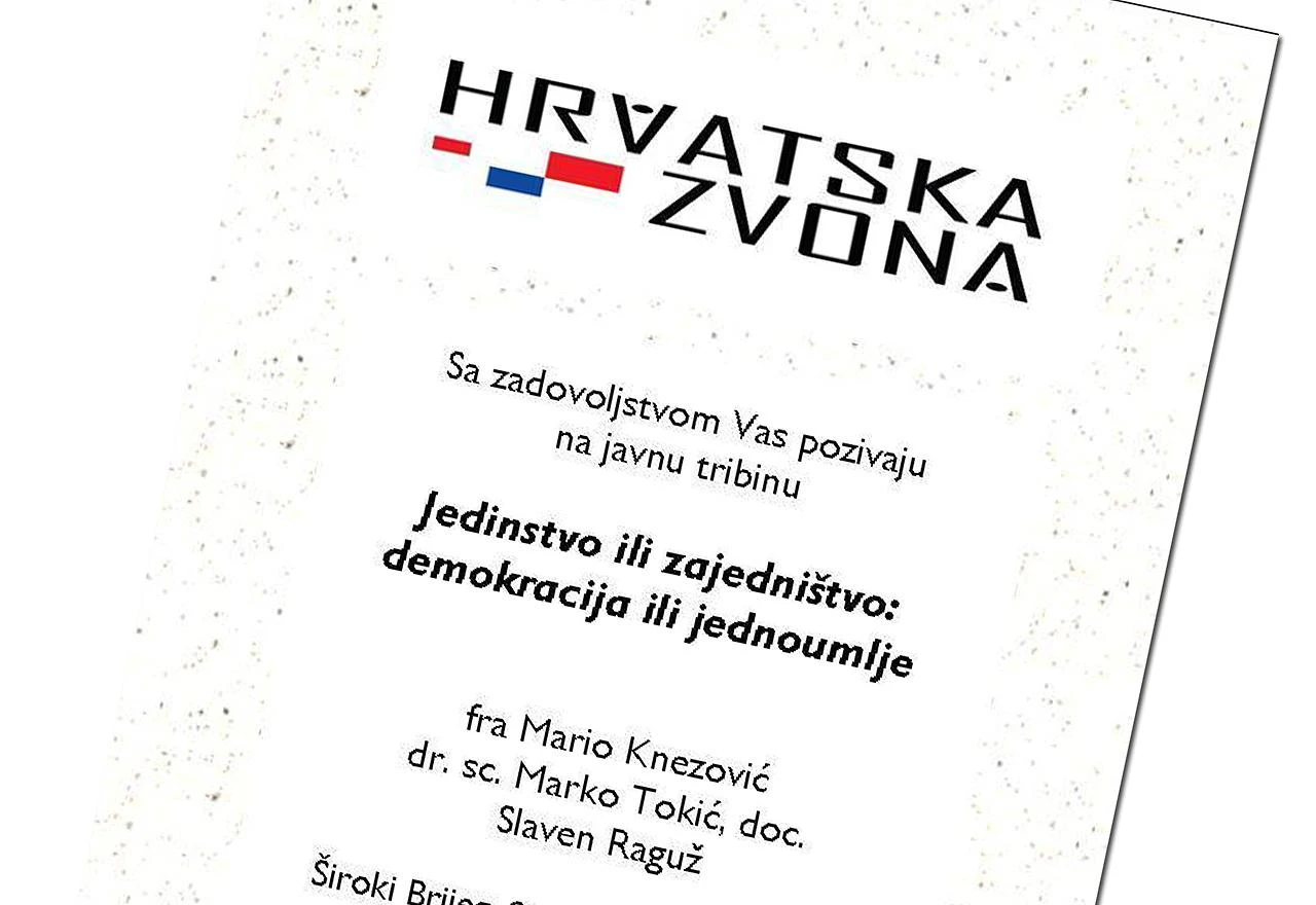Tribina 'Jedinstvo ili zajedništvo, demokracija ili jednoumlje' u Širokom Brijegu