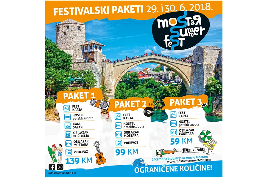 Iskusi ljetni vikend u Mostaru uz Festival, razgledavanje grada, kanu safari i organiziran prijevoz iz cijele BiH!
