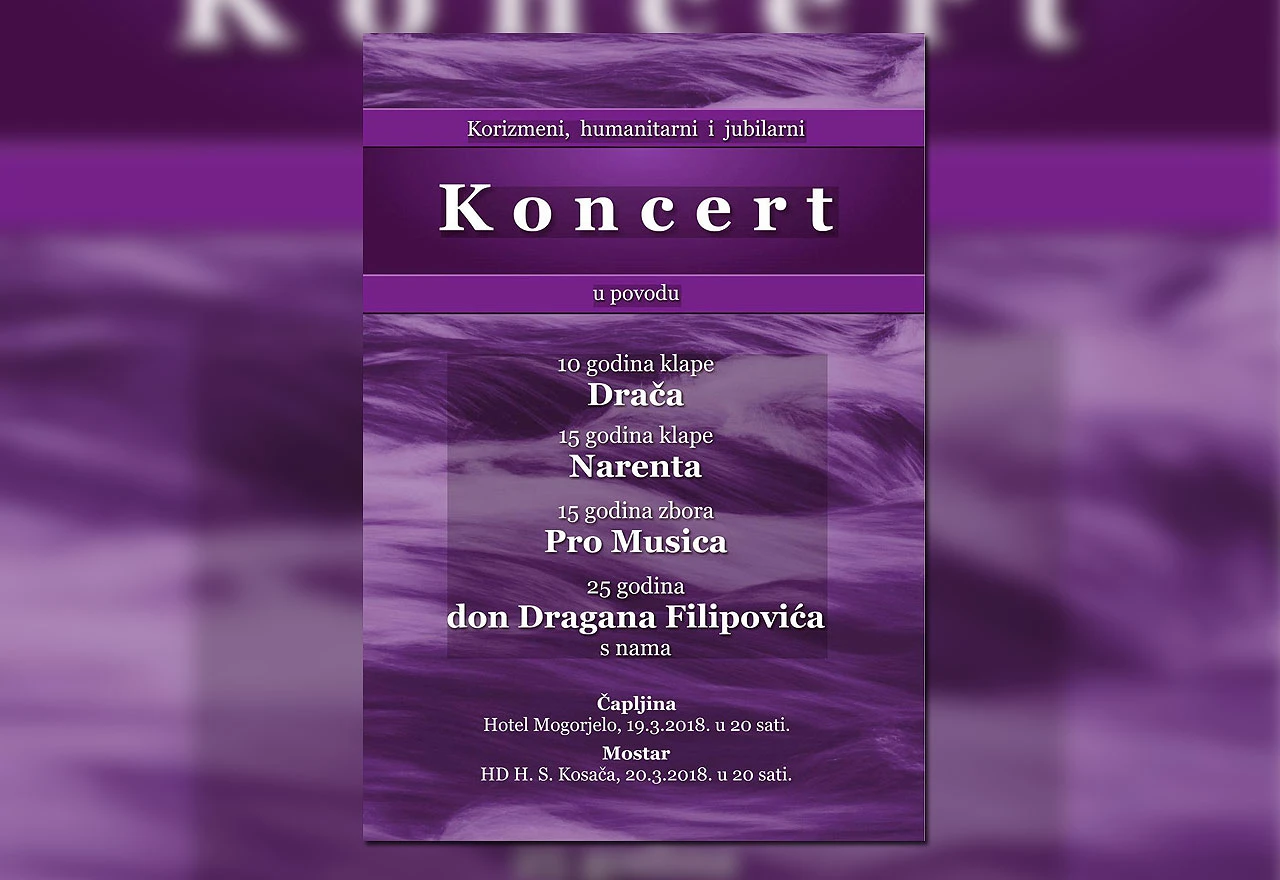 Mostar i Čapljina: Korizmeni, humanitarni i jubilarni koncert Pro musice
