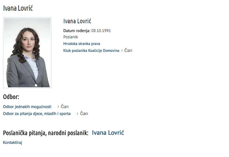 Ivana Lovrić zaradila 70.000 KM u parlamentu, a nije progovorila ni riječi