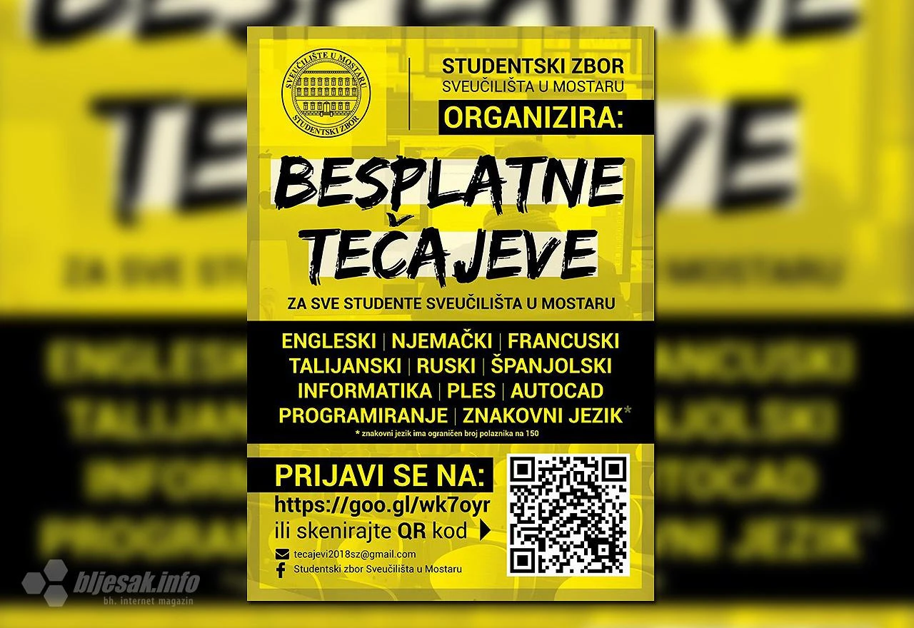 Sudentski zbor otvara besplatne tečajeve za sve zainteresirane