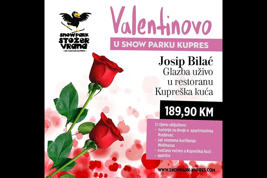 Snow Park Kupres: Provedite Valentinovo pod padinama Stožera