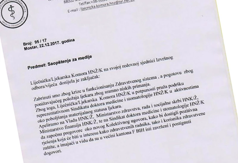 Liječnici u HNŽ-u zabrinuti