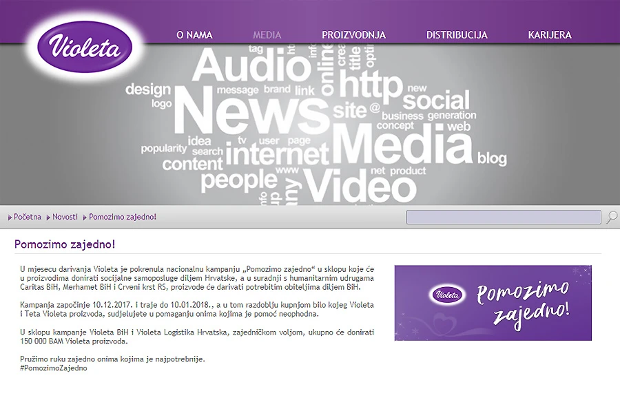 Violeta pokrenula kampanju ''Pomozimo zajedno''