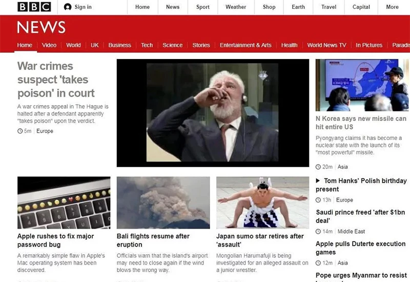 Praljak glavna vijest svjetskih medija