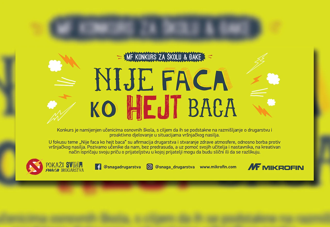Prijavite se na natječaj ''Nije faca ko hejt baca''