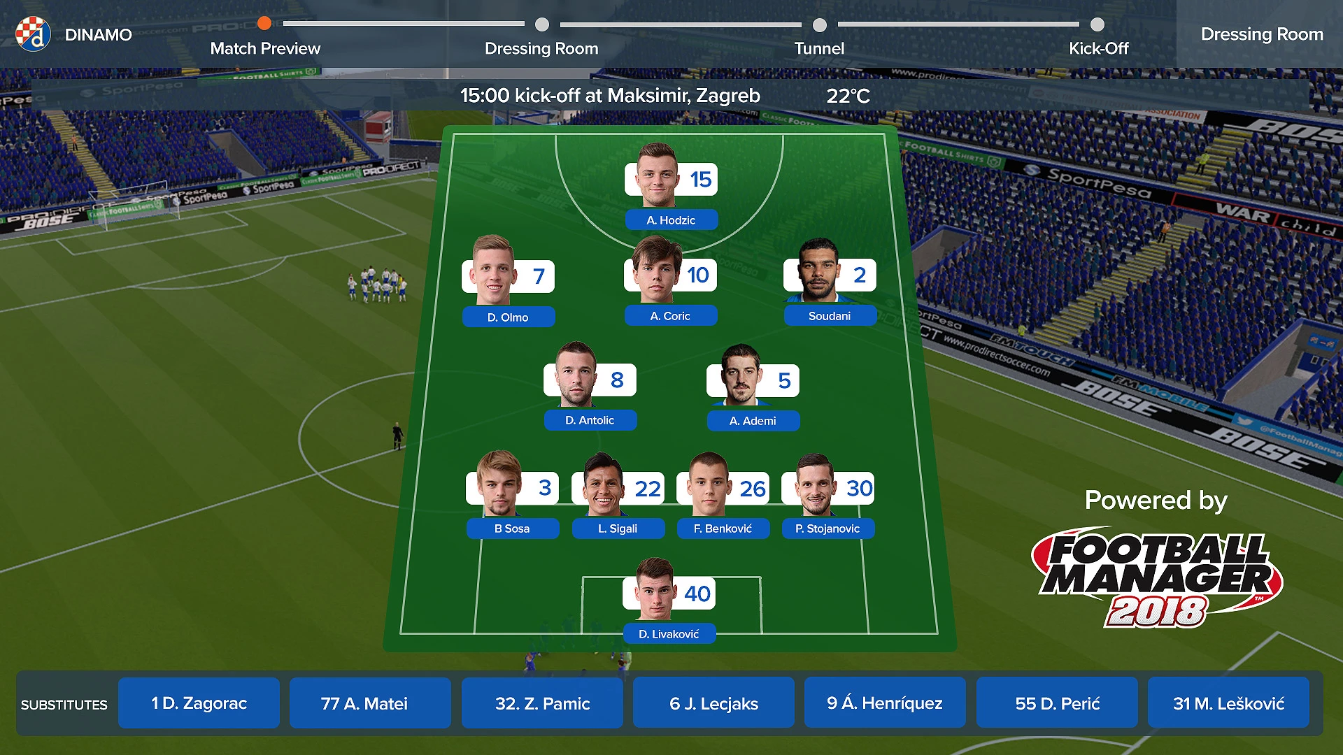 Dinamo jedini hrvatski klub u novom Football Manageru