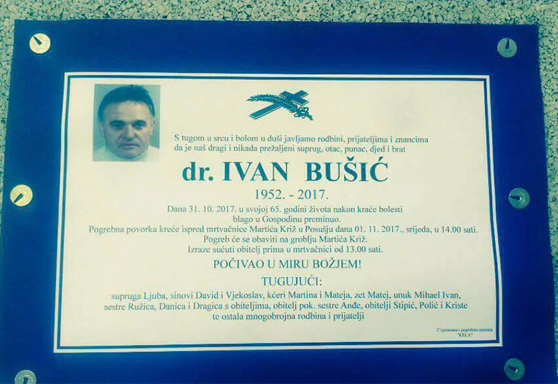 Preminuo poznati hercegovački ginekolog dr. Ivan Bušić