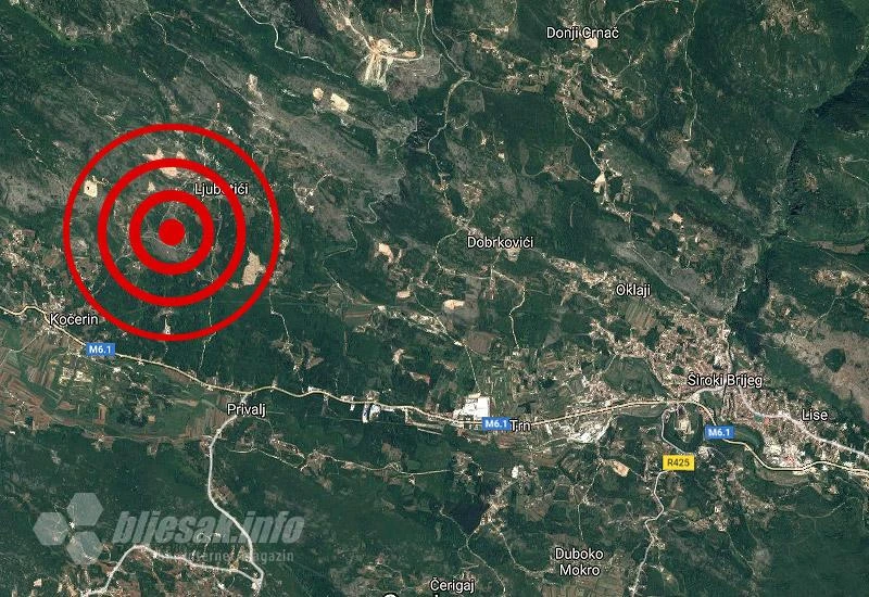 Potres s epicentrom kod Širokog Brijega