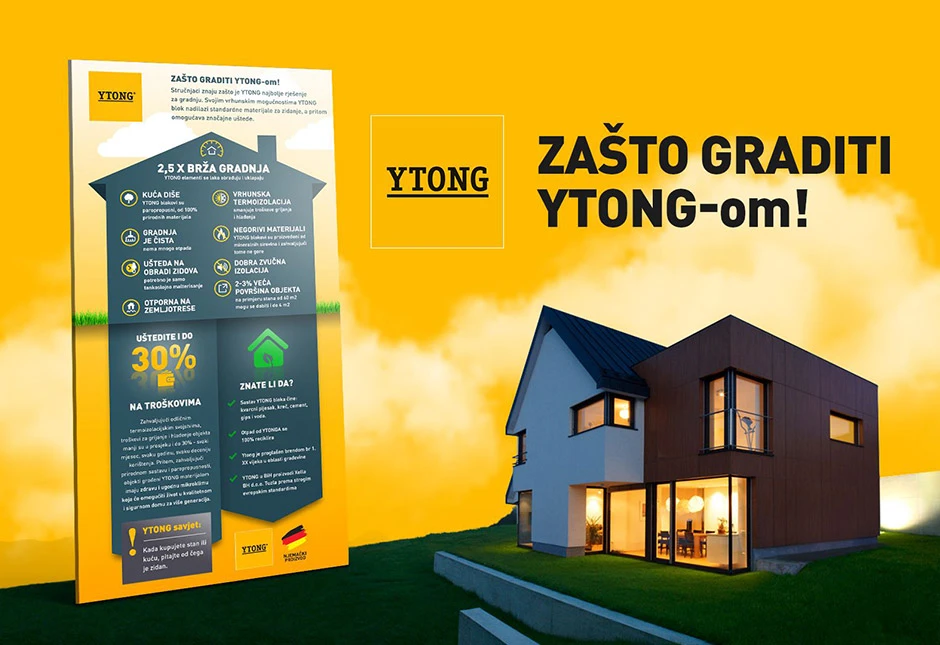 Uz YTONG gradnju može se uštedjeti na računima za grijanje i do 30%