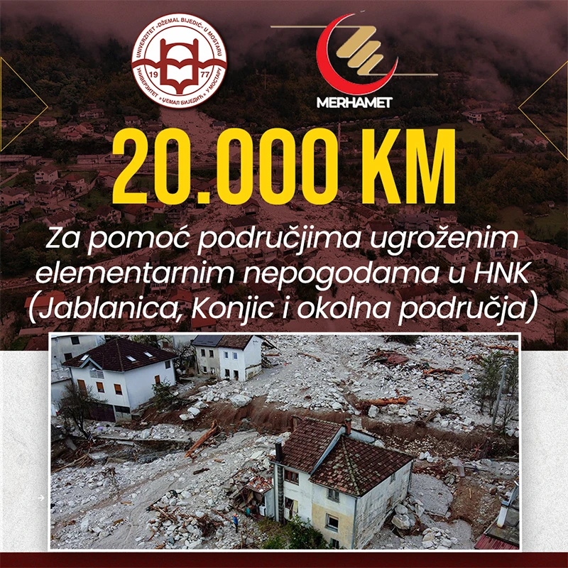 Univerzitet Džemal Bijedić u Mostaru donirao 20.000 KM za pomoć ugroženim područjima
