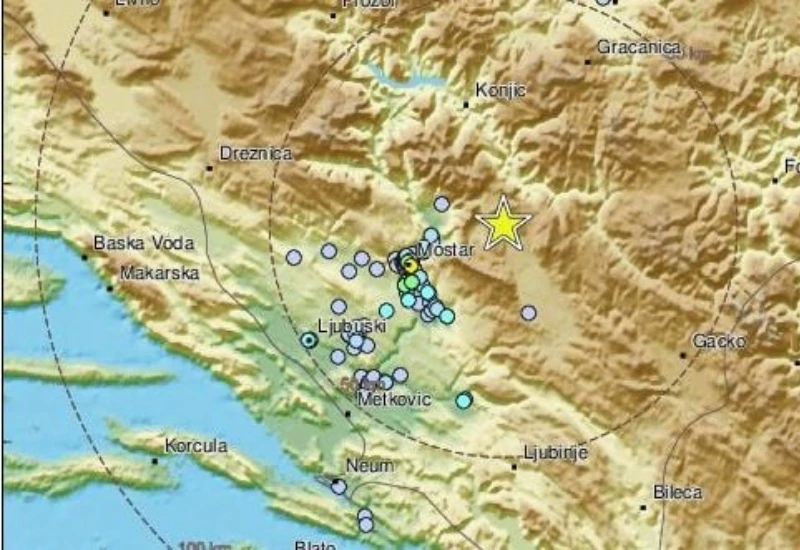Novi potres u Hercegovini: Epicentar kod Jablanice