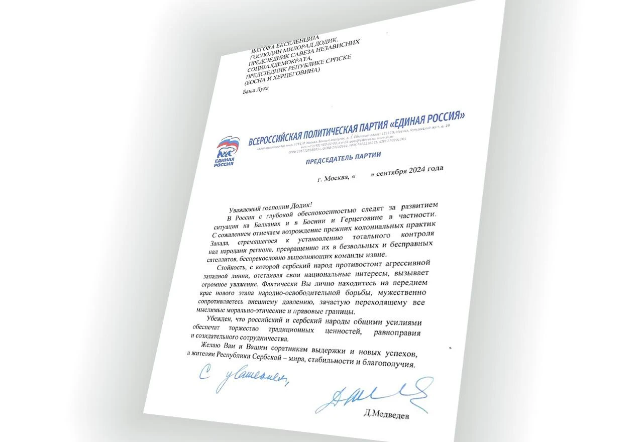 Dodika zasula pisma iz Rusije: Vi ste na prvoj liniji fronta