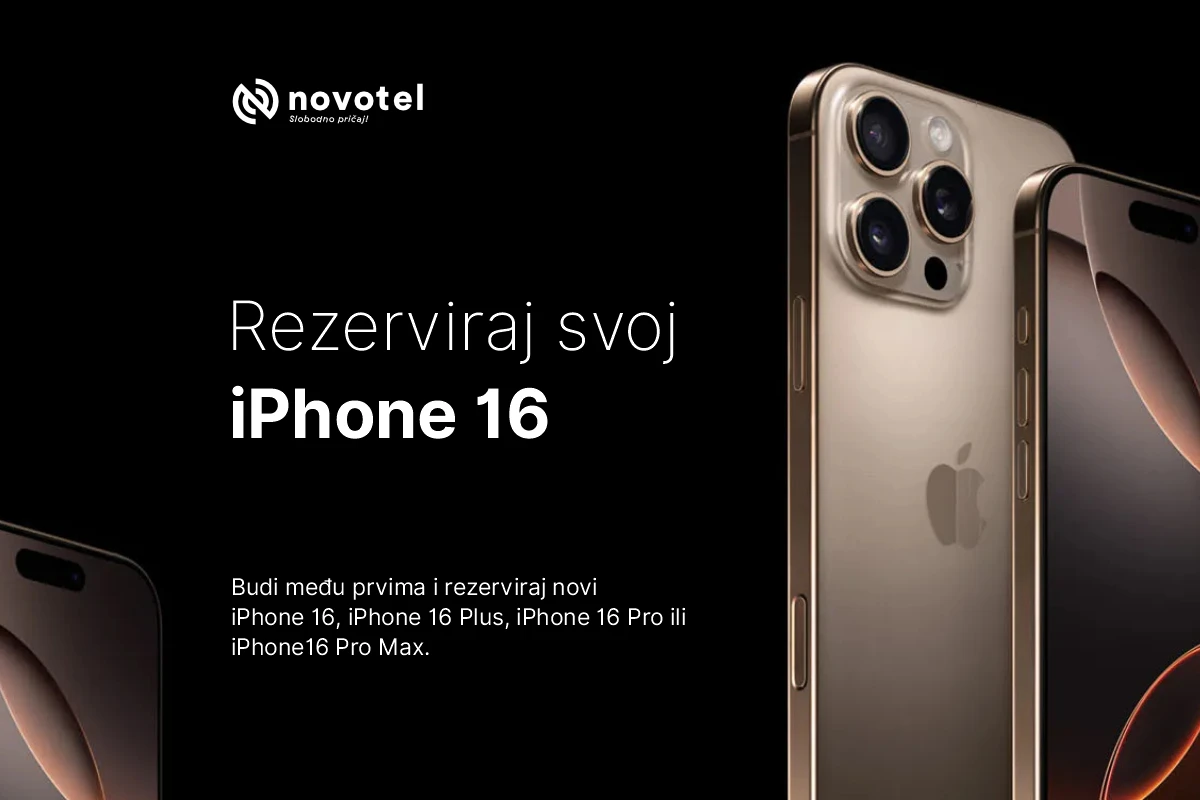Novotel nudi najnovije iPhone 16 uređaje uz najpovoljnije cijene i vrhunske tarife