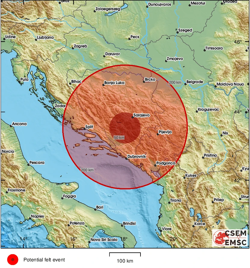 Potres kod Mostara - osjetili?