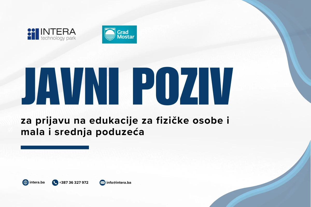 Javni poziv za prijavu na edukacije za fizičke osobe i mala i srednja poduzeća