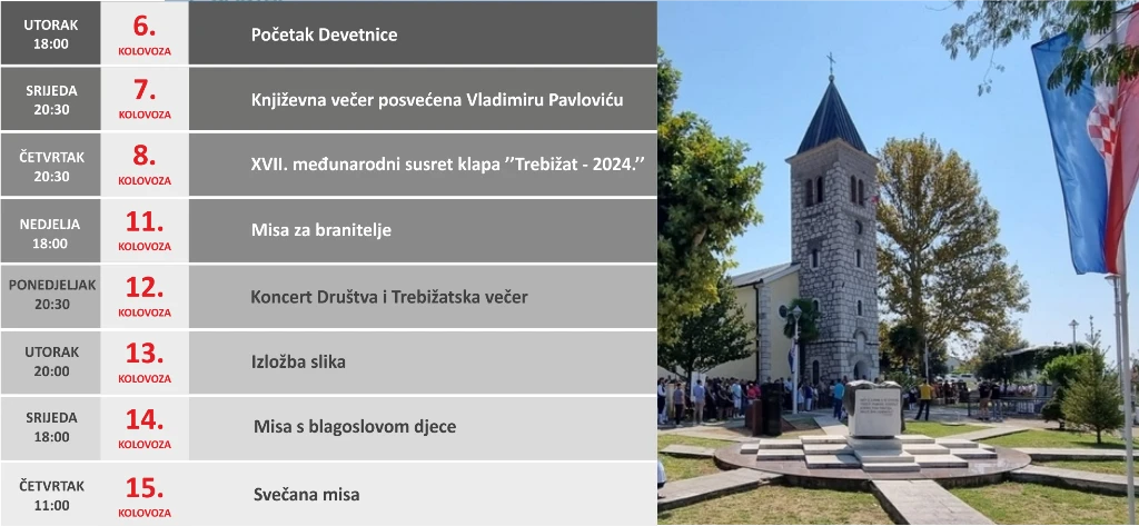 Program obilježavanja Kulturnog ljeta u Trebižatu 2024.