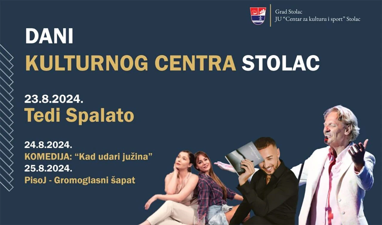 Dani Kulturnog centra Stolac: Tedi Spalato, Pisoj i urnebesna komedija 'Kad udari južina'