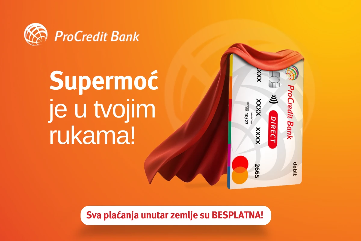 Jedinstvena usluga ProCredit Bank: Sva plaćanja unutar zemlje su - besplatna