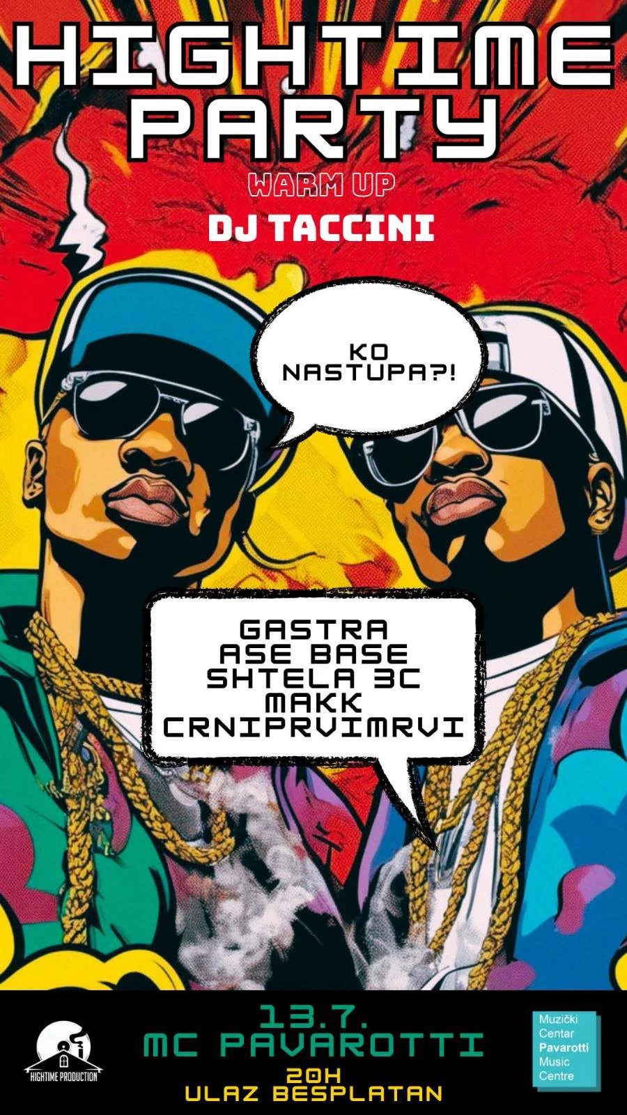  Večer hip-hop live glazbe u Pavarotti centru