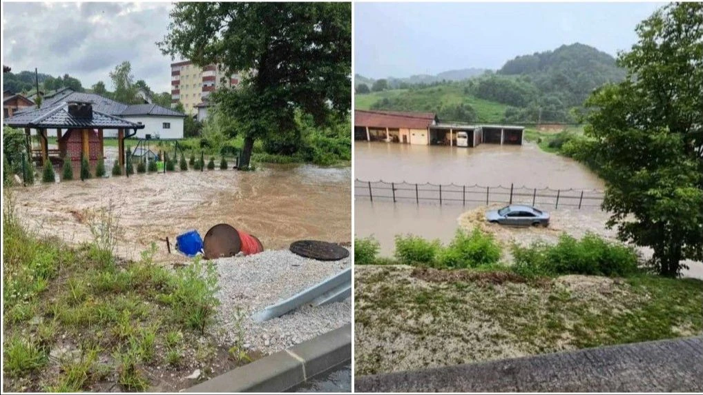 Bužim pod vodom: Izlile se rijeke i potoci, poplavljeni brojni objekti i automobili