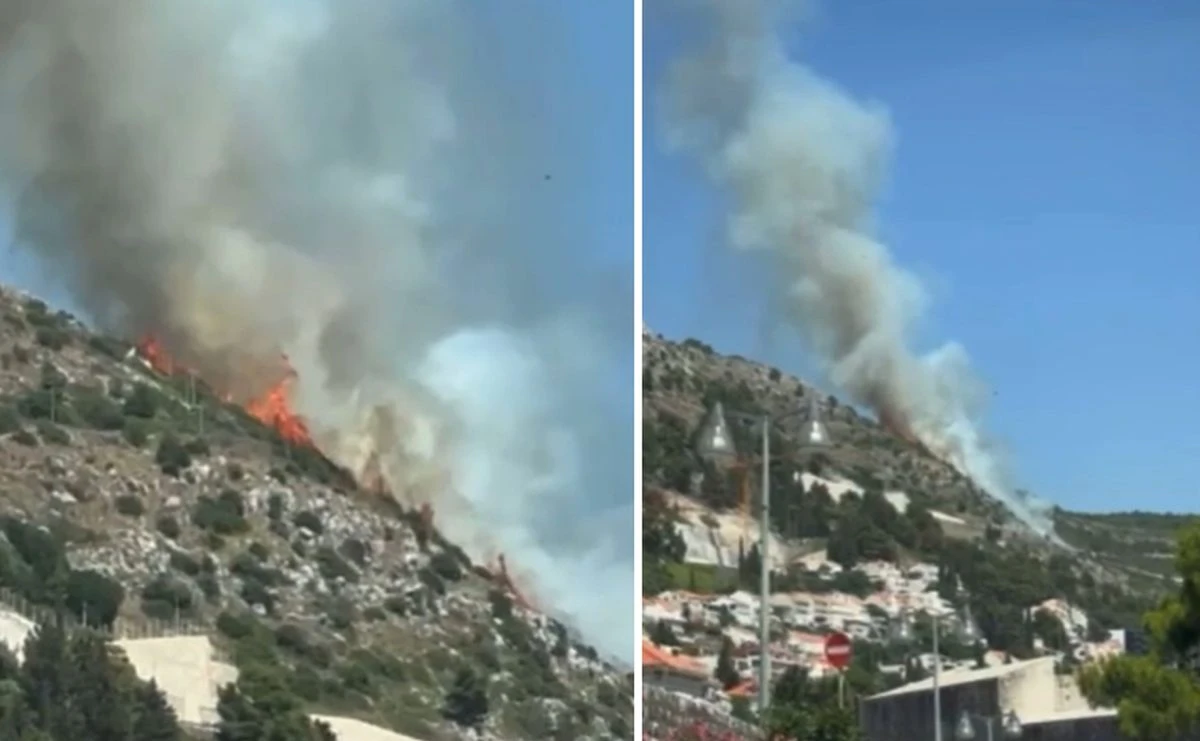 Veliki požar kod Dubrovnika, prekinut je promet Jadranskom magistralom