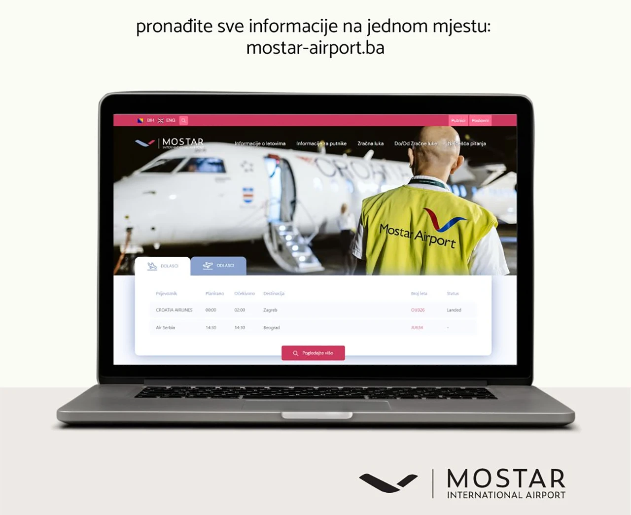 Puštena u rad nova web stranica Zračne luke Mostar