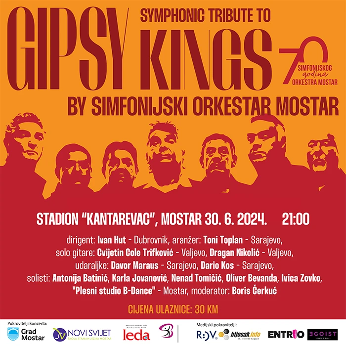 Koncert Simfonijskog orkestra Mostar ''Tribute to Gipsy Kings“ 30. lipnja