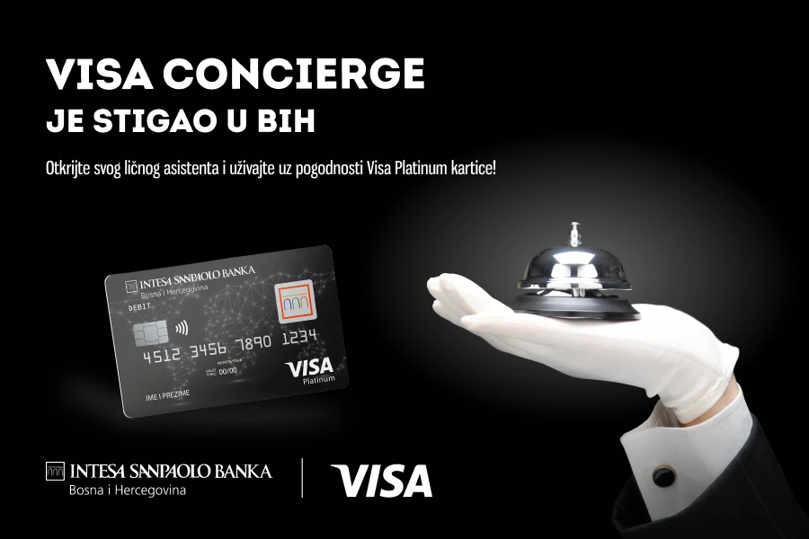 Visa Concierge stigao u BiH, prvi digitalni lični asistent za korisnike Visa Platinum kartica Intesa Sanpaolo Banke