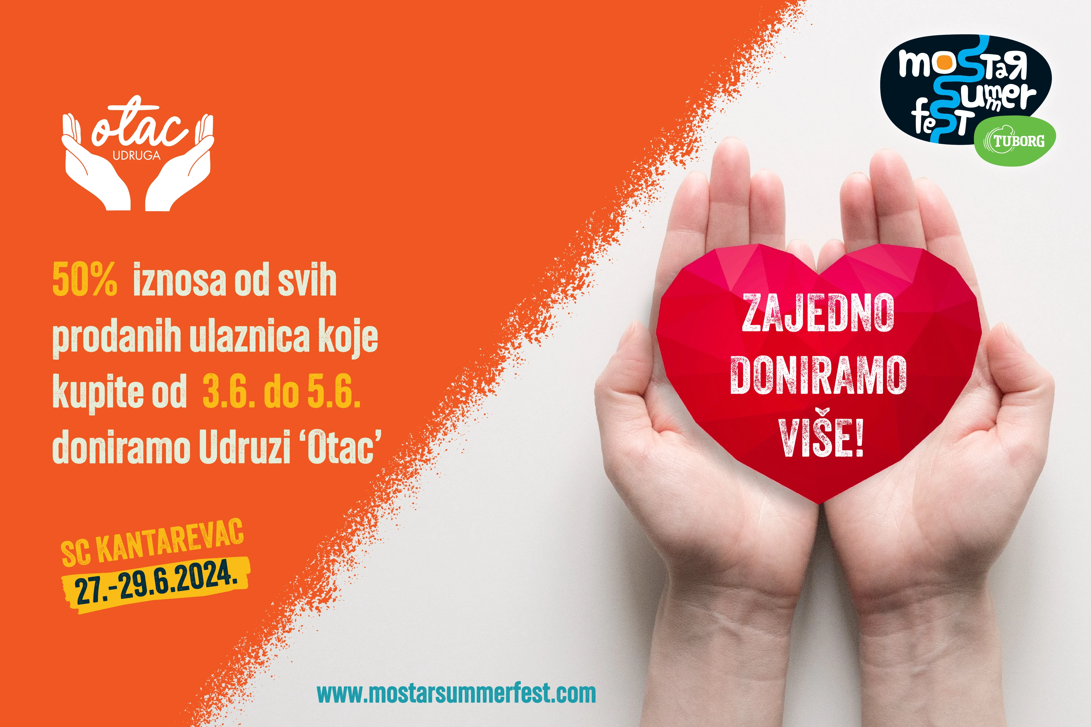 Mostar Summer Fest pomaže akcijom ''Zajedno doniramo više!''