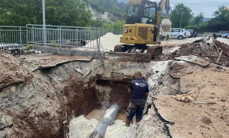 Konjic - Pukla glavna cijev, nakon popravke vodoopskrba se normalizira