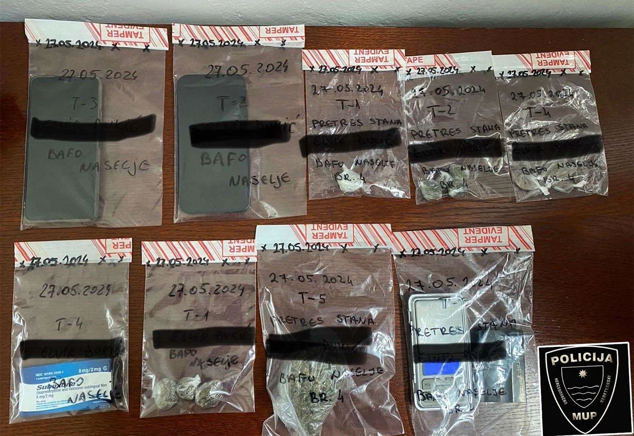 U Mostaru uhićena dva brata - pronađeni heroin, amfetamin, speed, marihuana...
