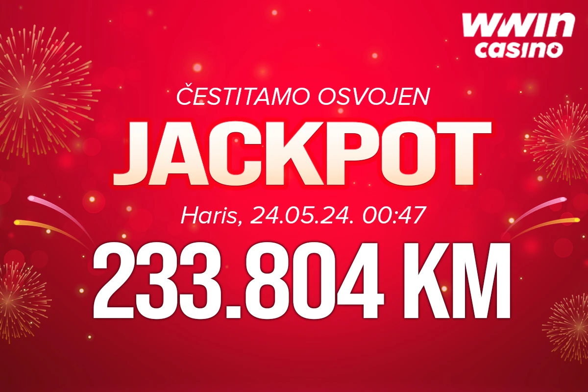 WWIN casino: Sretni dobitnik osvojio najveći JACKPOT u BiH