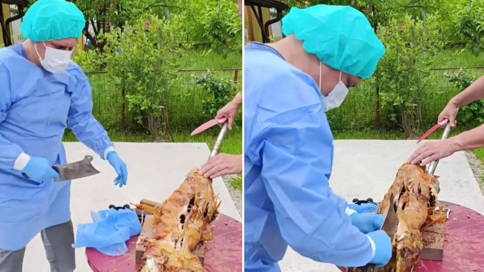 Prvosvibanjska šala - Operirao pečeno janje 