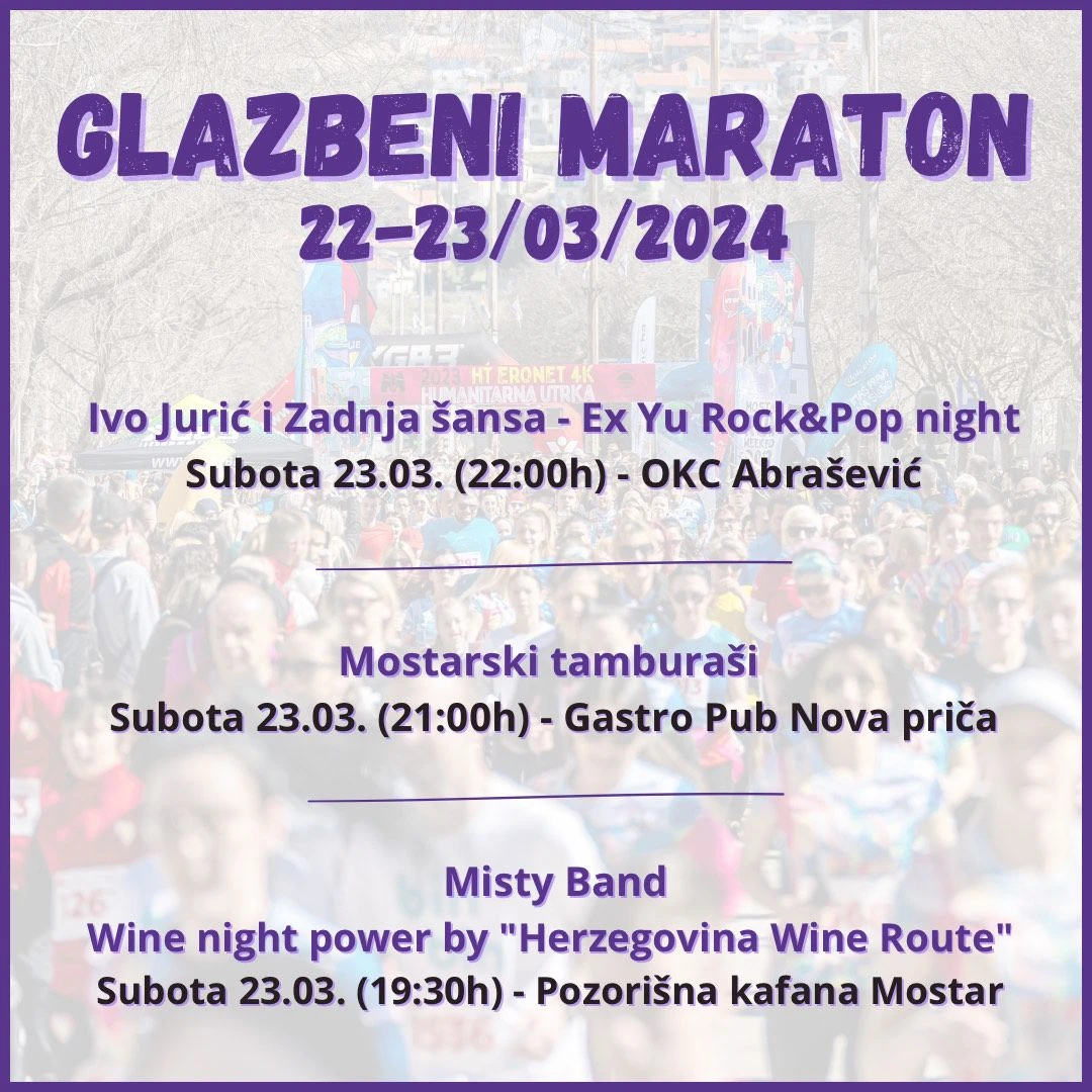 Glazba, trčanje i lokalna umjetnost obilježavaju Mostar Run Weekend 2024