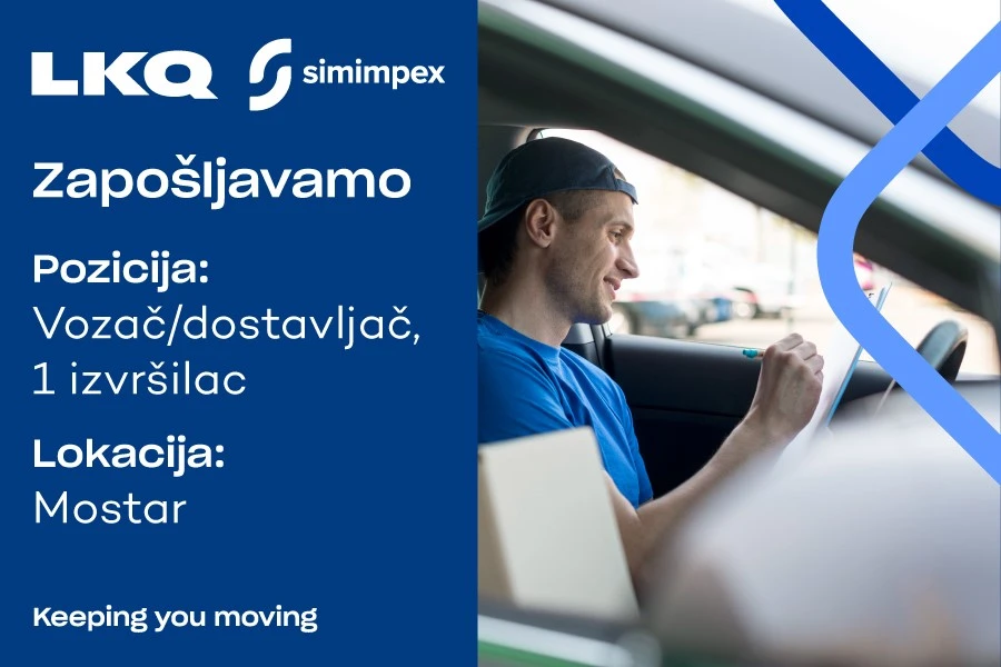 Natječaj za posao - Vozač/dostavljač