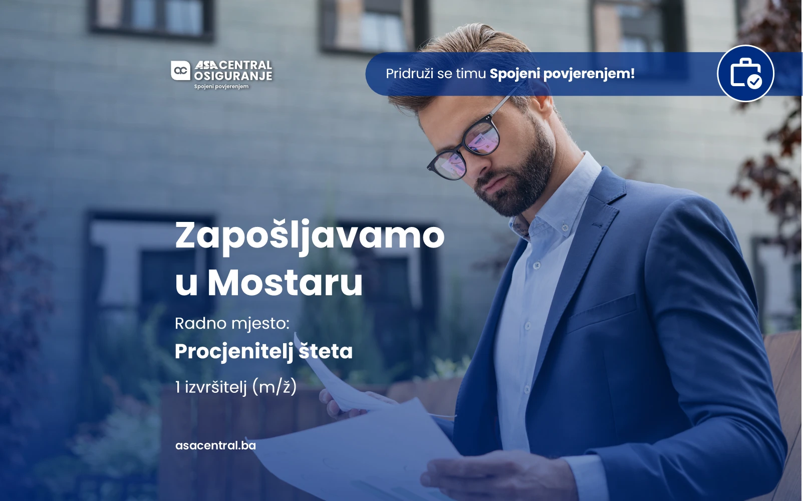 ASA CENTRAL osiguranje zapošljava u Mostaru