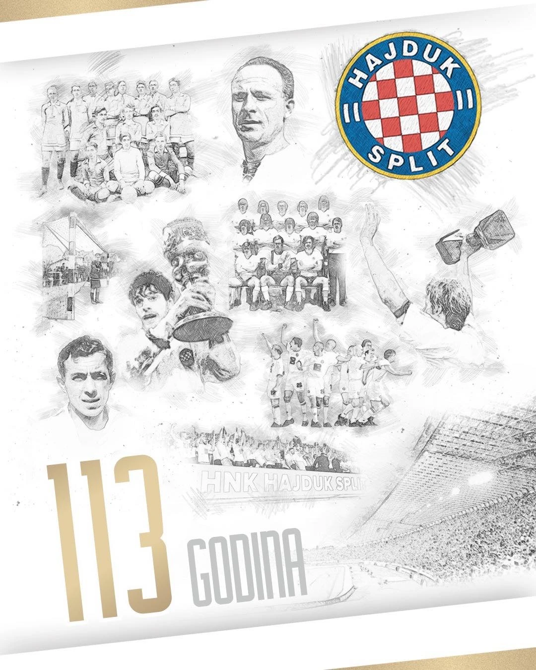 "Junaštvo, čojstvo, poštenje, drugarstvo": Hajduk danas slavi 113. rođendan