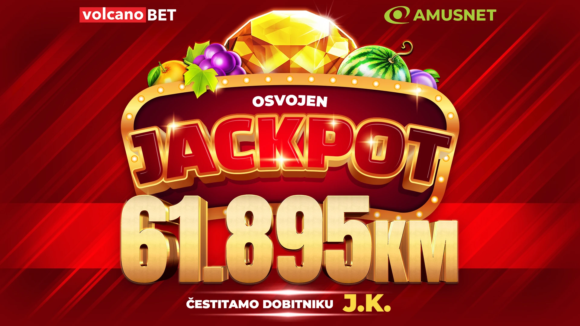N. Amusnet rekordni jackpot u vrijednosti od 61.895KM