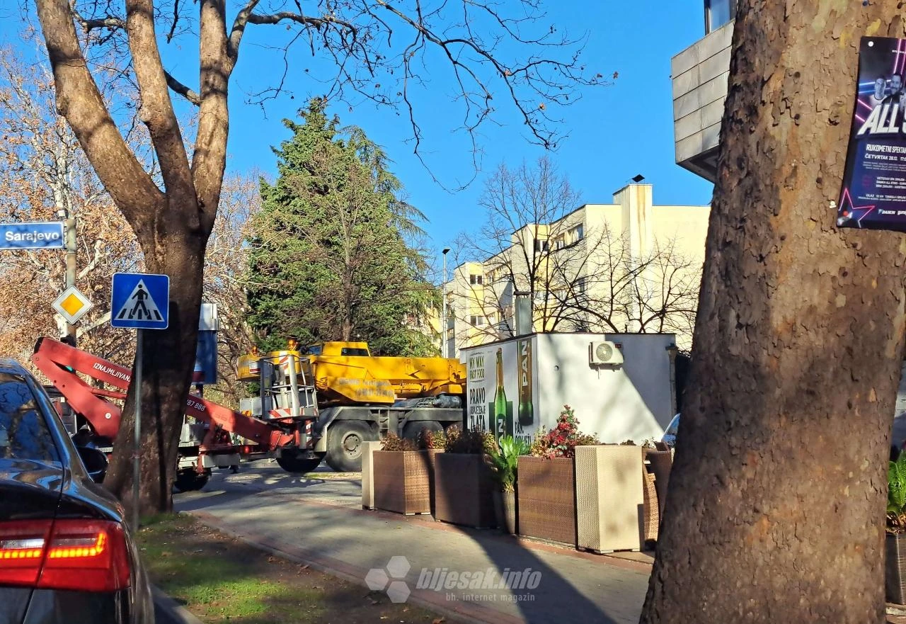Premještanje reklamnog displaya: Pokidani električni kablovi i ispilane krošnje drveća